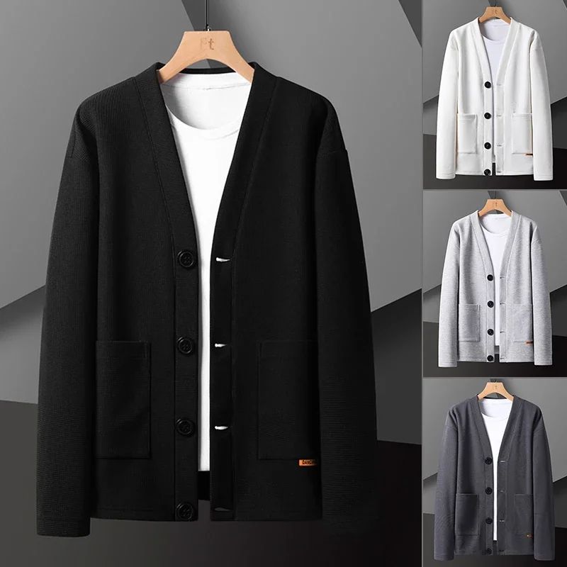 Spring and Autumn men's cardigan V-neck casual jacket, waffle solid color jacket simple and fashionable handsome men's clothing
Spring and Autumn men's cardigan V-neck casual jacket, waffle solid color jacket simple and fashionable handsome men's clothing