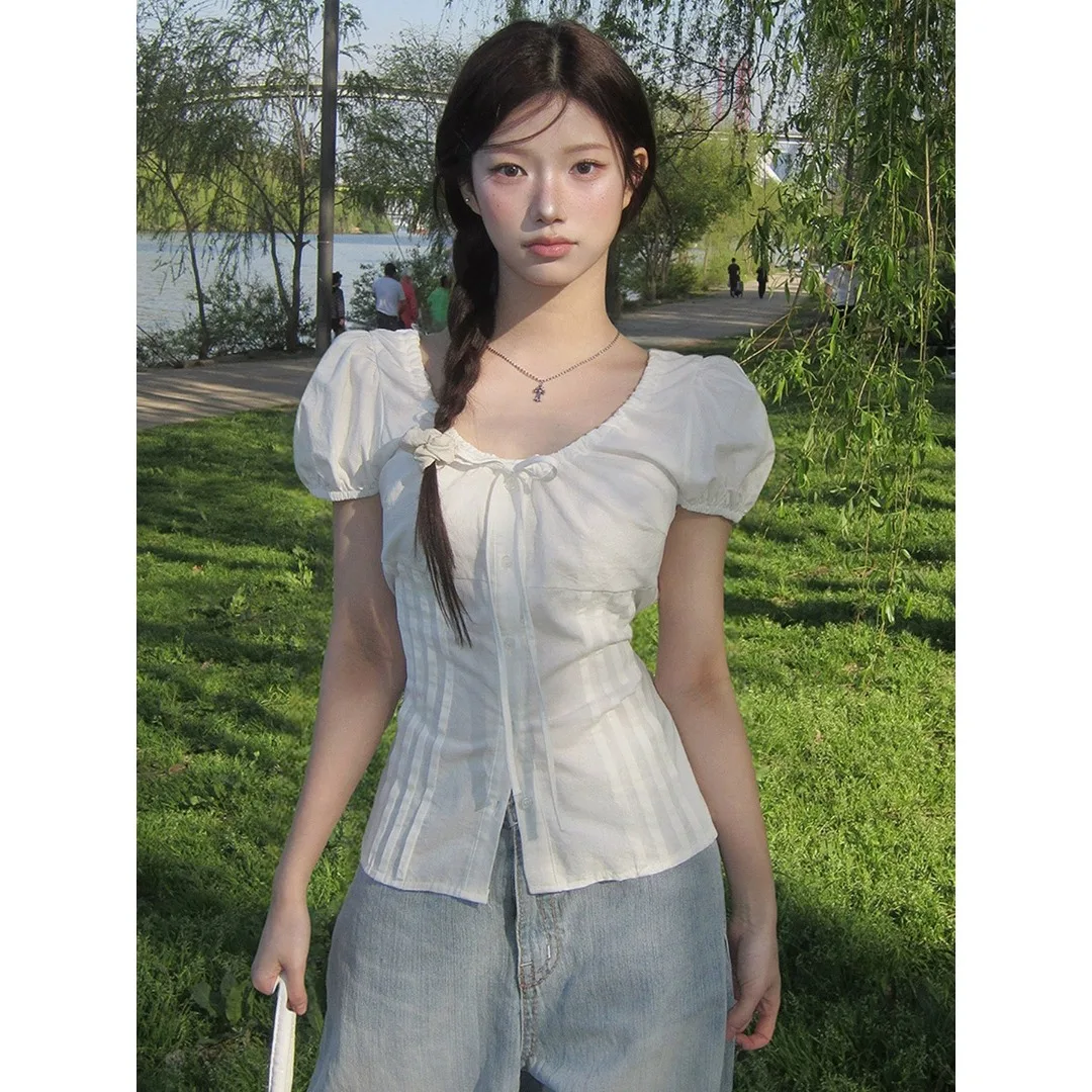 Chic Spring New Sle Fre round Ne Dstring Pleated Waist Cinching Bubble Sve irt Women's Top Korean Sle Blouse
Chic Spring New Sle Fre round Ne Dstring Pleated Waist Cinching Bubble Sve irt Women's Top Korean Sle Blouse