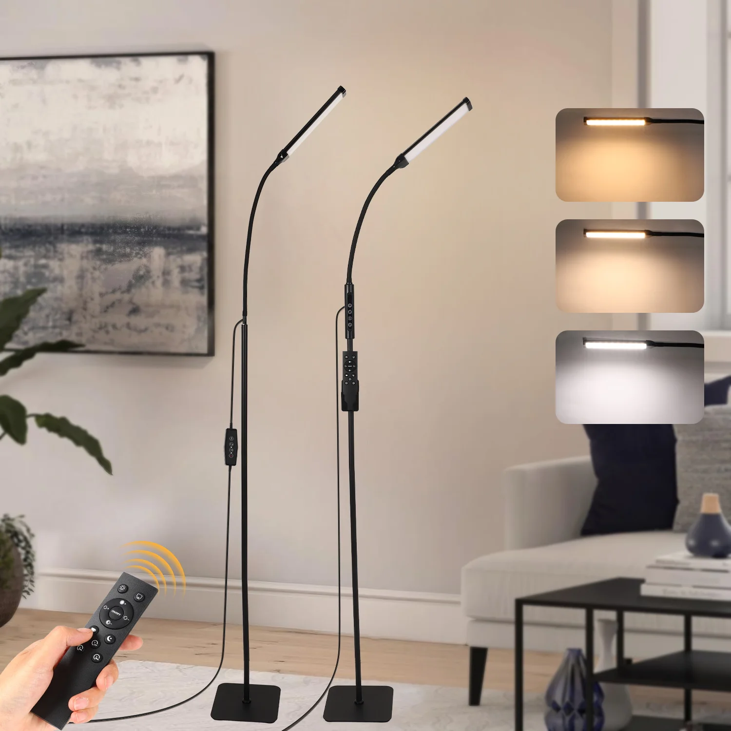 Tall Floor Lamp, Regular/Touch Model-With Remote Control, Adjustable Height & Brightness, 3 Color Modes
Tall Floor Lamp, Regular/Touch Model-With Remote Control, Adjustable Height & Brightness, 3 Color Modes