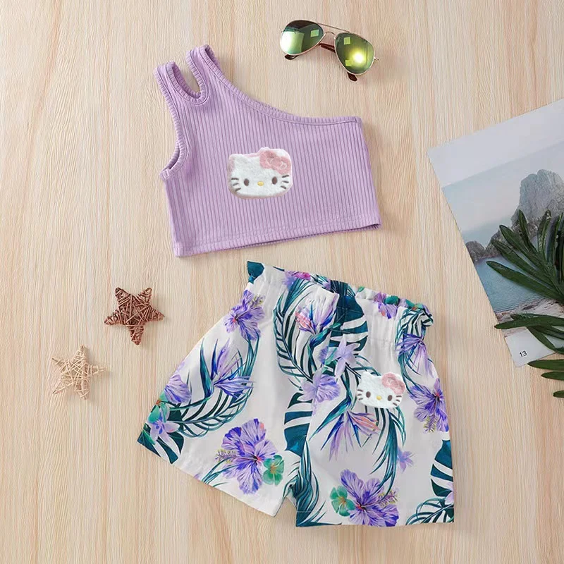 Sanrio hello kitty, новый модный детский жилет на подтяжках, костюм с короткими рукавами для девочек, милый жилет с цветочным принтом, комплект шорт с героями мультфильмов
Sanrio hello kitty, новый модный детский жилет на подтяжках, костюм с короткими рукавами для девочек, милый жилет с цветочным принтом, комплект шорт с героями мультфильмов