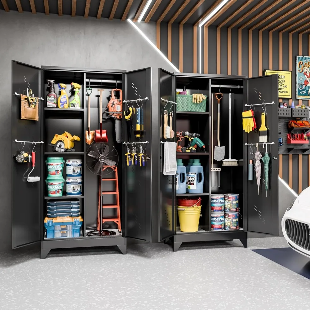 Metal Garage Storage Cabinet, Kitchen Pantry with Doors and Shelves, Broom Organizer Storage Tool Racks,Cleaning Cabinet
Metal Garage Storage Cabinet, Kitchen Pantry with Doors and Shelves, Broom Organizer Storage Tool Racks,Cleaning Cabinet