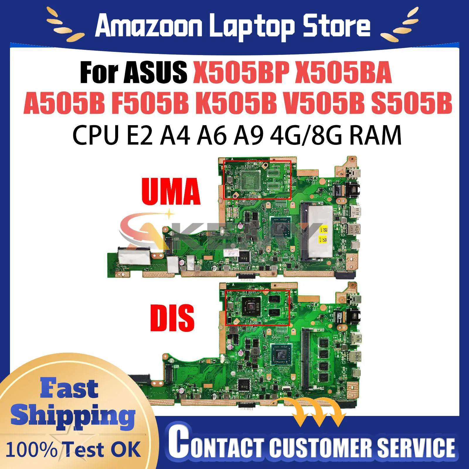 X505BP Mainboard For ASUS Vivobook X505BA A505B F505B K505B V505B S505B Laptop Motherboard E2 A4 A6 A9 4GB/8GB-RAM UMA/PM
X505BP Mainboard For ASUS Vivobook X505BA A505B F505B K505B V505B S505B Laptop Motherboard E2 A4 A6 A9 4GB/8GB-RAM UMA/PM