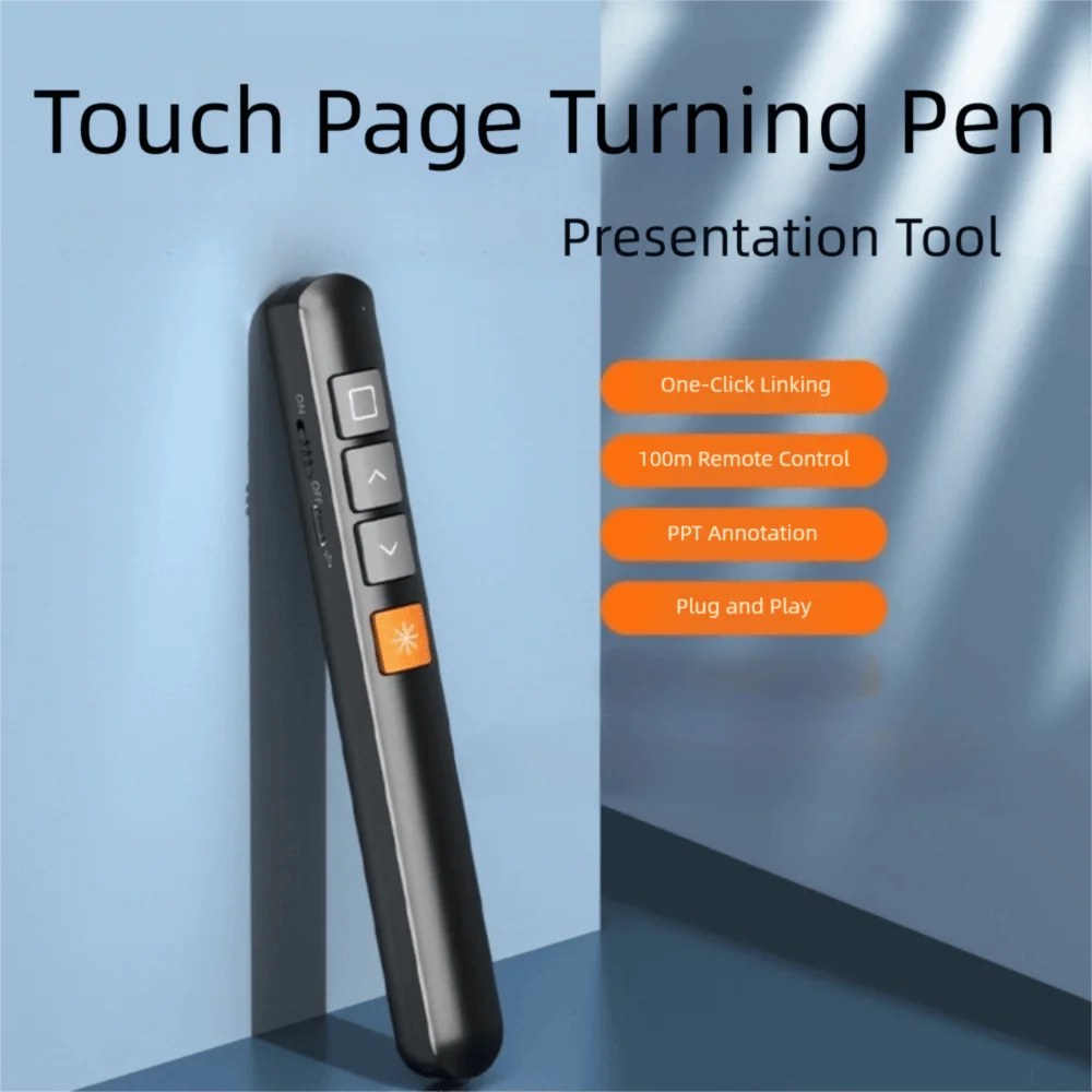 2.4GHz Wireless Presentation Clicker Infrared Remote Red Light PPT Laser Flip Pen Hyperlink White Presenter Remote Controller
2.4GHz Wireless Presentation Clicker Infrared Remote Red Light PPT Laser Flip Pen Hyperlink White Presenter Remote Controller