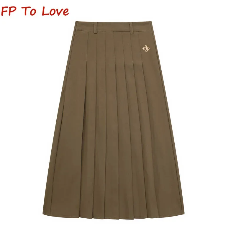 Autumn Winter College Style Embroidery Long Pleated Skirt Spice Girls High Waist Slim A-line Retro Suit Half-body Skirt
Autumn Winter College Style Embroidery Long Pleated Skirt Spice Girls High Waist Slim A-line Retro Suit Half-body Skirt