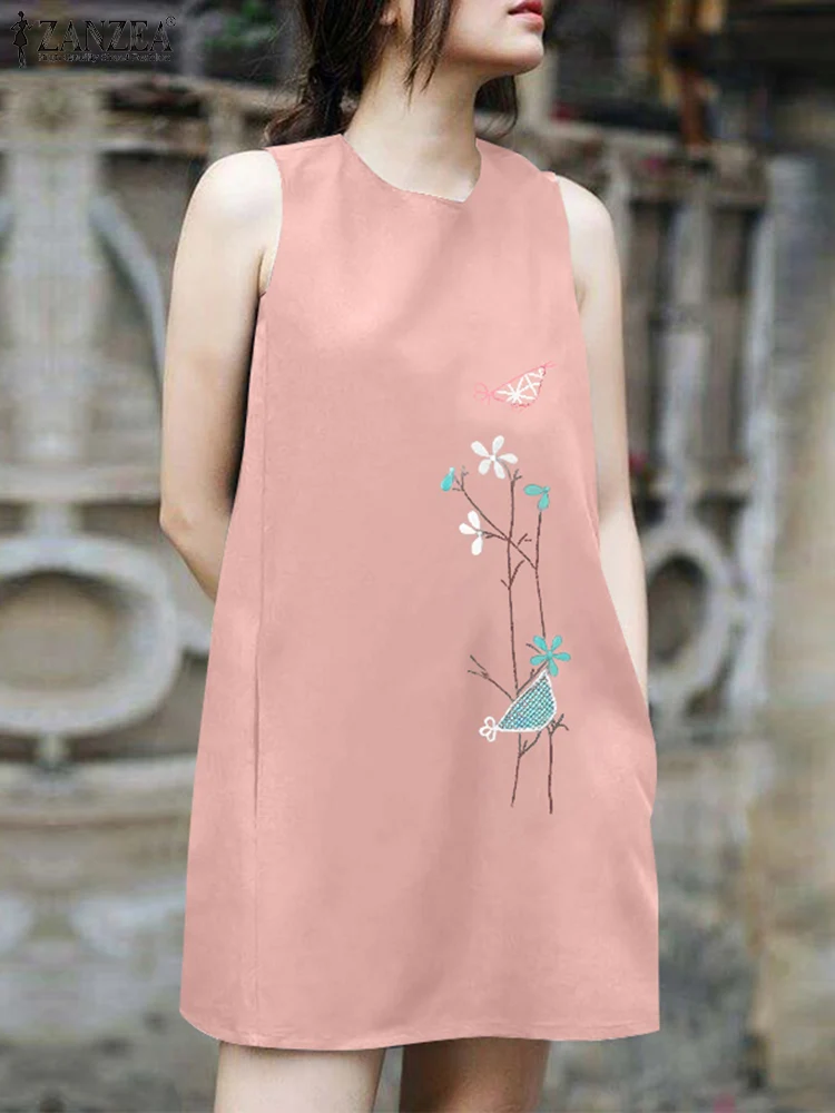 ZANZEA Women Holiday Sleeveless Tank Dress Vintage Floral Printed Mini Dresses Summer Casual Sundress Loose Round Neck Vestidos
ZANZEA Women Holiday Sleeveless Tank Dress Vintage Floral Printed Mini Dresses Summer Casual Sundress Loose Round Neck Vestidos