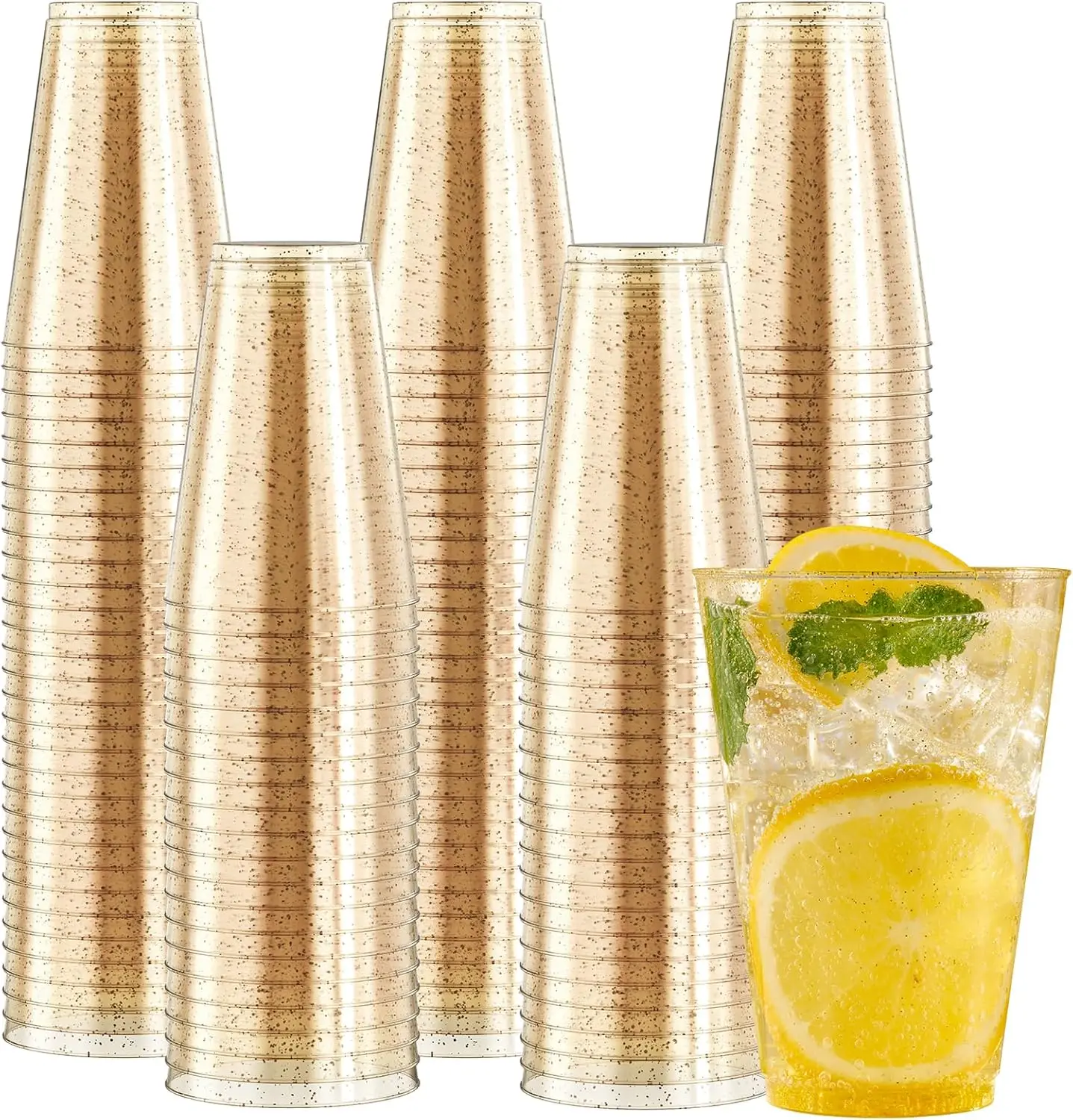 14 oz 200 Pack Gold Plastic Cups, Gold Glitter Heavy-Duty Disposable Cups Party Cups Tumblers, Ideal for Thanksgiving Wedding
14 oz 200 Pack Gold Plastic Cups, Gold Glitter Heavy-Duty Disposable Cups Party Cups Tumblers, Ideal for Thanksgiving Wedding