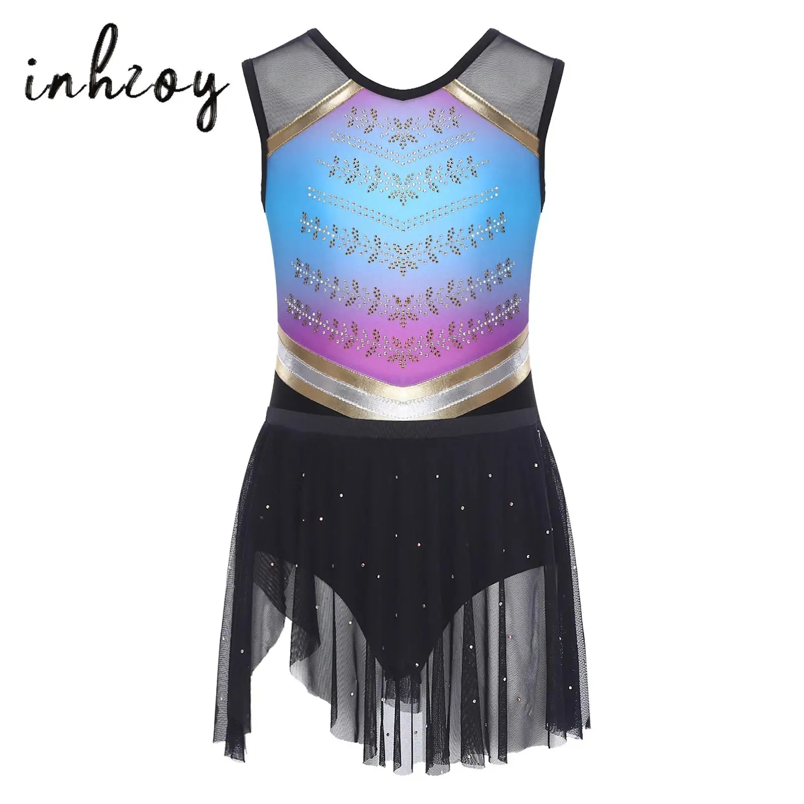 Kids Girls Gymnastics Ballet Dance Outfit Sleeveless Gradient Color Block Patchwork Shiny Rhinestones Leotard+Sheer Mesh Skirt
Kids Girls Gymnastics Ballet Dance Outfit Sleeveless Gradient Color Block Patchwork Shiny Rhinestones Leotard+Sheer Mesh Skirt