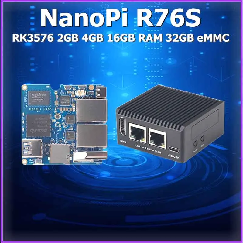 NanoPi R76S Rockchip RK3576 Dual PCIe 2.5Gbps Ethernet Open-sourced Mini IoT Gateway Routing NAS AI Deployment
NanoPi R76S Rockchip RK3576 Dual PCIe 2.5Gbps Ethernet Open-sourced Mini IoT Gateway Routing NAS AI Deployment