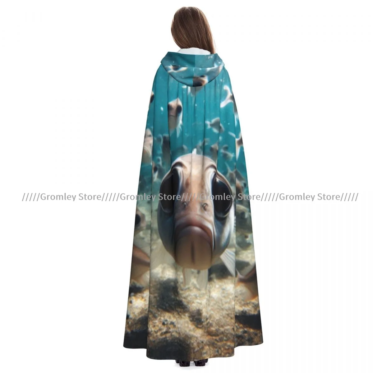 Witch Long Hooded Robe Sad Scared Little Fish Underwater Halloween Cloak Cosplay Costumes for Adult
Witch Long Hooded Robe Sad Scared Little Fish Underwater Halloween Cloak Cosplay Costumes for Adult