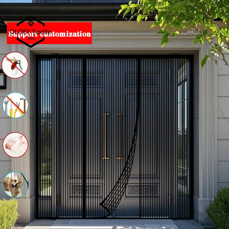 Black garage door curtain,magnetic suction,mosquito and dust prevention,large door curtain, double opening, no punching required
Black garage door curtain,magnetic suction,mosquito and dust prevention,large door curtain, double opening, no punching required