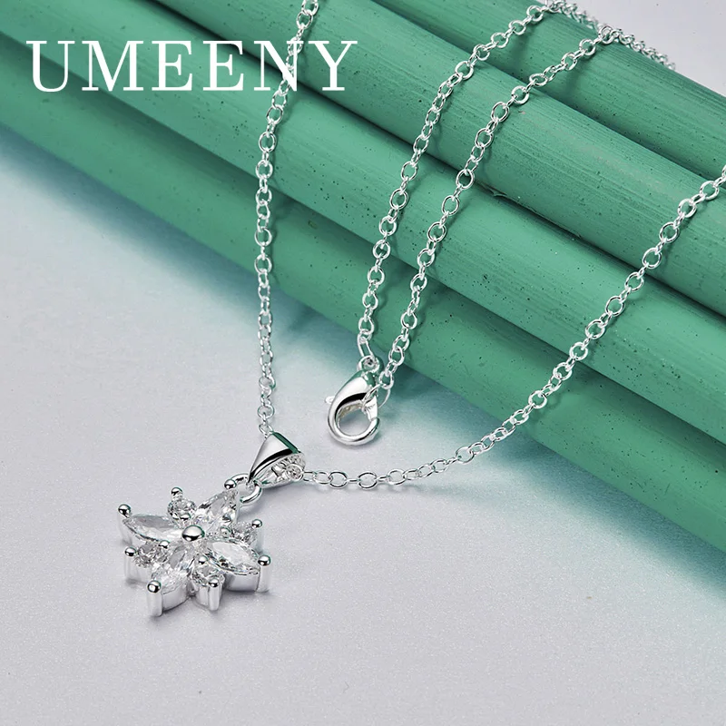 Simple 925 Sterling Silver 16-30 Inch Delicate Flower Zirconia Necklace Women Charm Jewelry Gift Accessory
Simple 925 Sterling Silver 16-30 Inch Delicate Flower Zirconia Necklace Women Charm Jewelry Gift Accessory