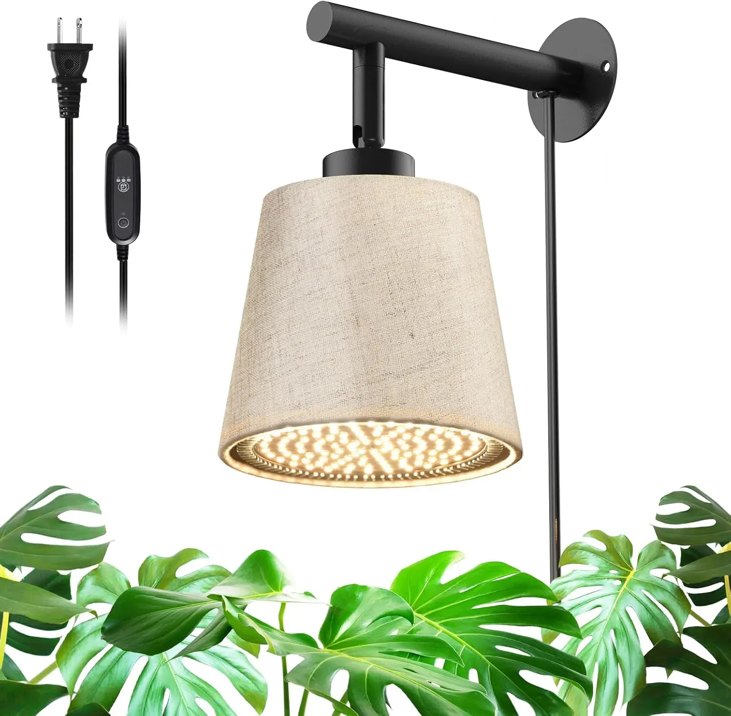 Hanging Grow Light for Indoor Plants, 25W Full Spectrum, Timer 4/9/14H, Wall-Mounted Decorative Plant Light with 9.8FT Cord
Hanging Grow Light for Indoor Plants, 25W Full Spectrum, Timer 4/9/14H, Wall-Mounted Decorative Plant Light with 9.8FT Cord