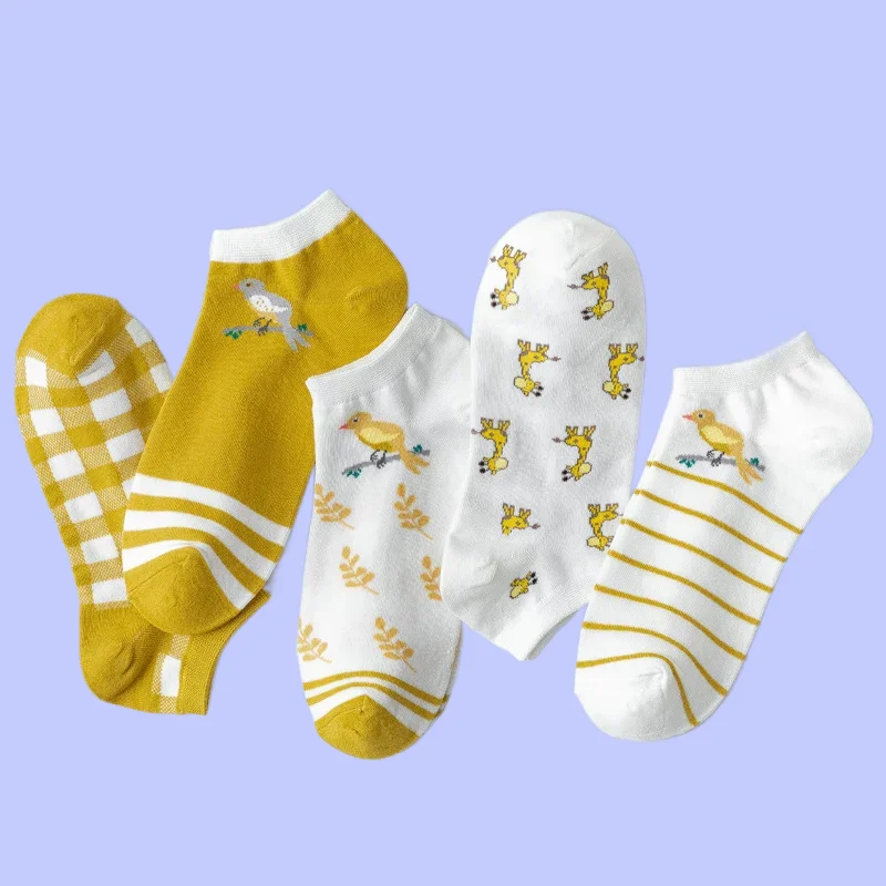 5/10 Pairs High Quality Women's Thin Short Socks Fashion Breathable Women's Boat Socks Light Soft Catoon Bird Women's Boat Socks
5/10 Pairs High Quality Women's Thin Short Socks Fashion Breathable Women's Boat Socks Light Soft Catoon Bird Women's Boat Socks