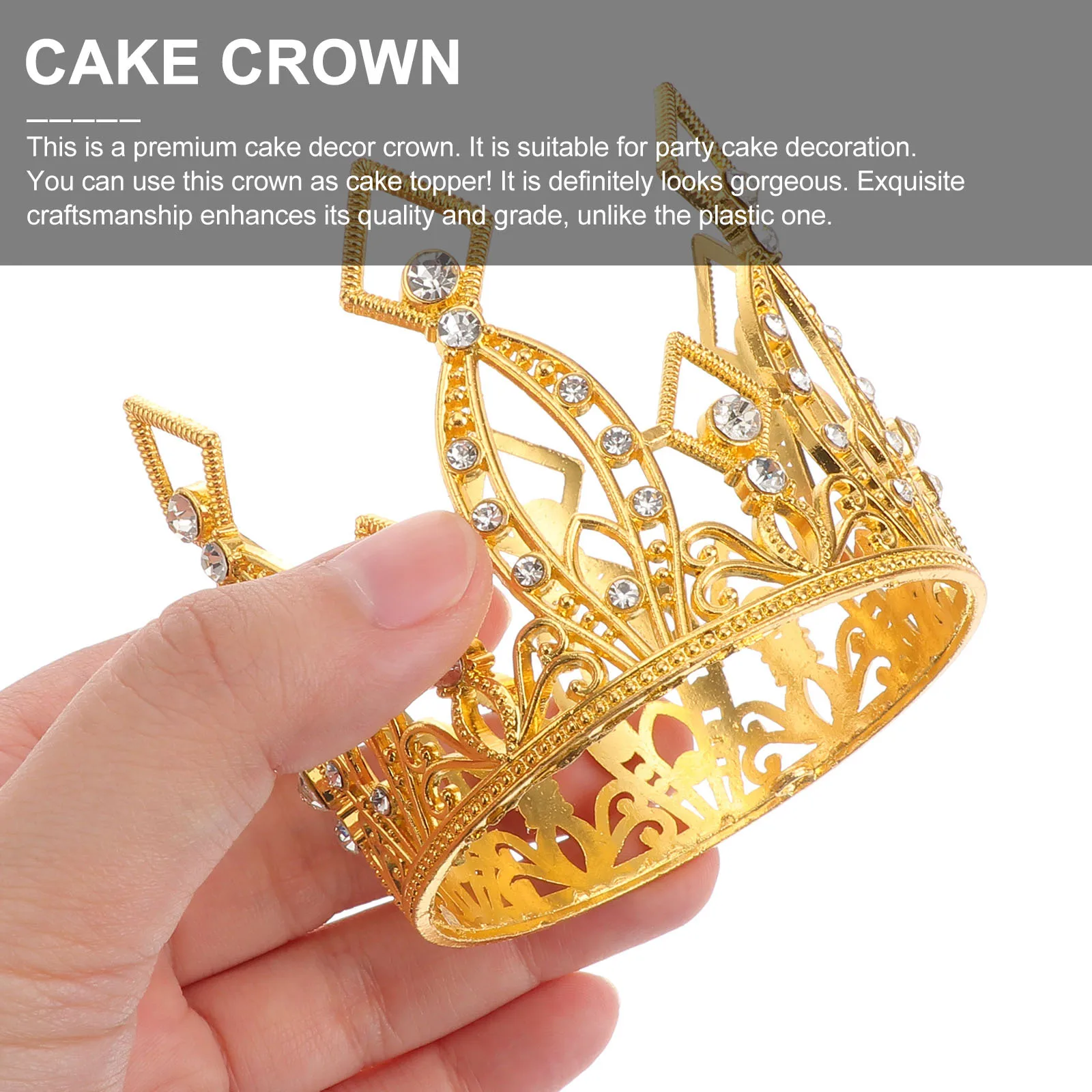 Cake Decoration Crown Golden Rhinestone Alloy Tiara For Birthday Wedding Party Kids Girls Crown Accessory Decor 
Cake Decoration Crown Golden Rhinestone Alloy Tiara For Birthday Wedding Party Kids Girls Crown Accessory Decor