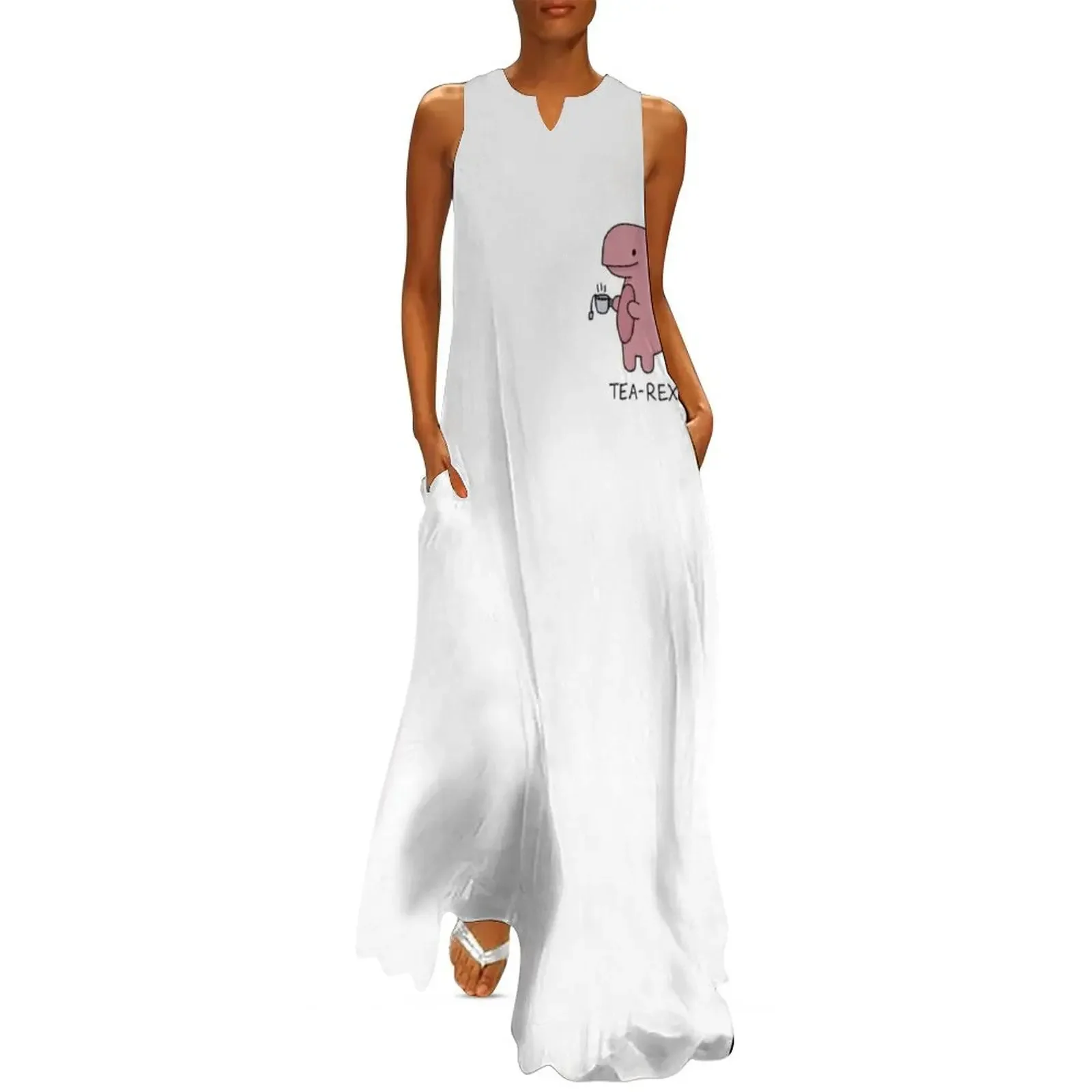 Tea-Rex' Illustration Long Dress Summer women's clothing dress women elegant luxury Dress
Tea-Rex' Illustration Long Dress Summer women's clothing dress women elegant luxury Dress