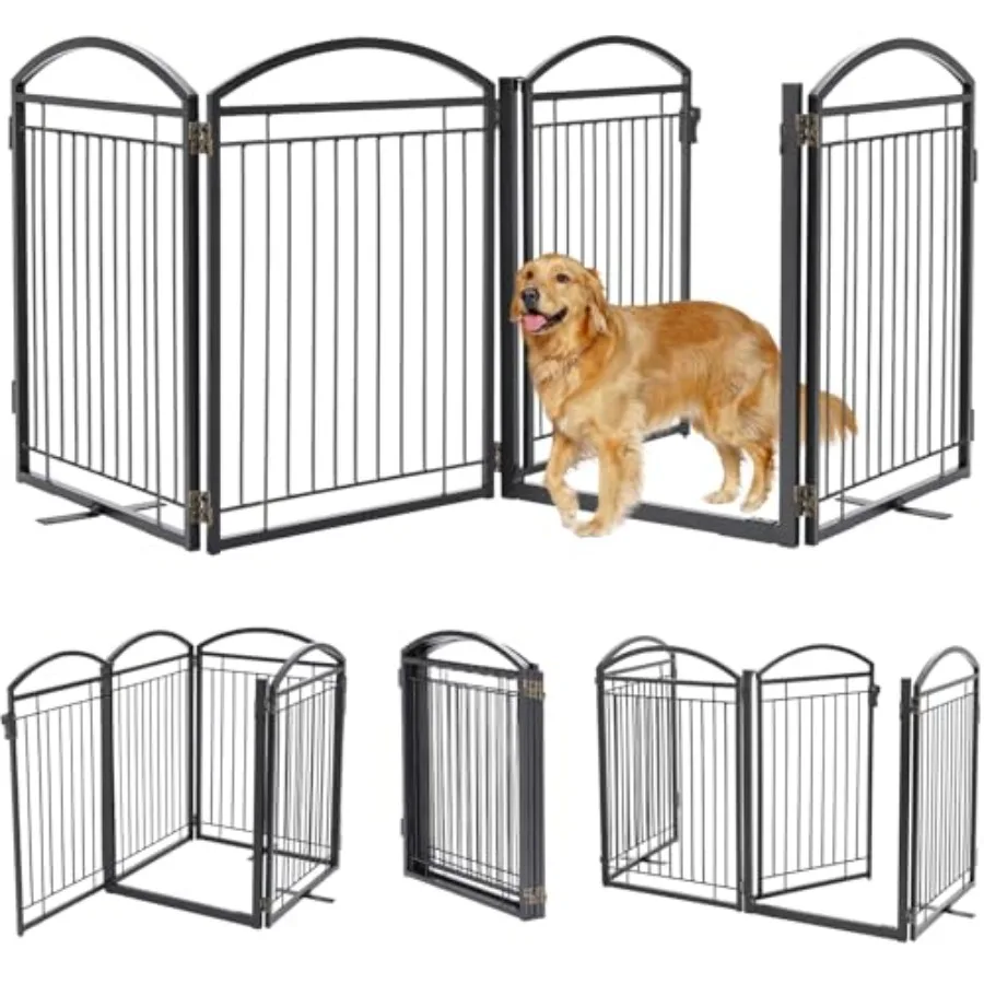 Full Metal Free Standing Dog Gate with Door for Indoor Outdoor: 96'' Extra Wide 32'' Tall Gray Heavy-Duty Steel Construction fo
Full Metal Free Standing Dog Gate with Door for Indoor Outdoor: 96'' Extra Wide 32'' Tall Gray Heavy-Duty Steel Construction fo