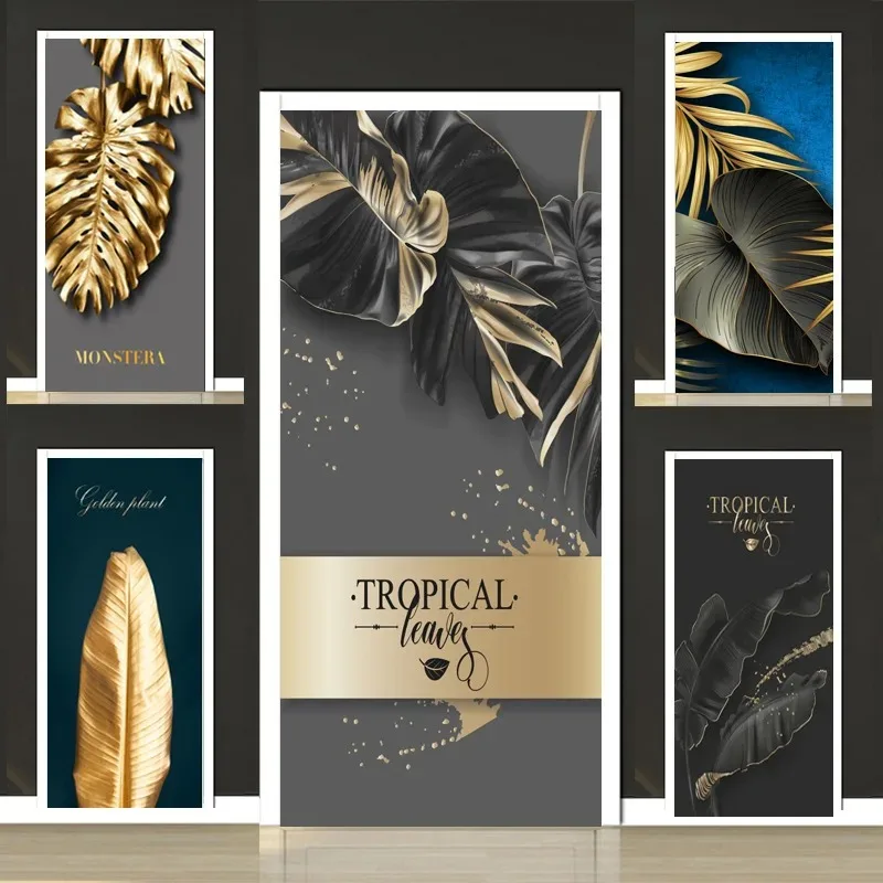 3D Luxury Gold Tropical Leaf Door Sticker Black Gold Monstera Palm Leaf Removable Self Adhesive Wallpaper Home Decor
3D Luxury Gold Tropical Leaf Door Sticker Black Gold Monstera Palm Leaf Removable Self Adhesive Wallpaper Home Decor