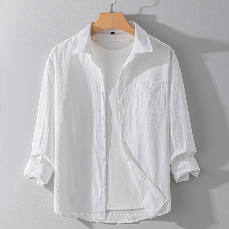 2026 Men's Long Sleeve Solid Color Shirt 2026 Autumn New Advanced Fashion Casual Loose Fit Top Breathable Premium Drape White
2026 Men's Long Sleeve Solid Color Shirt 2026 Autumn New Advanced Fashion Casual Loose Fit Top Breathable Premium Drape White