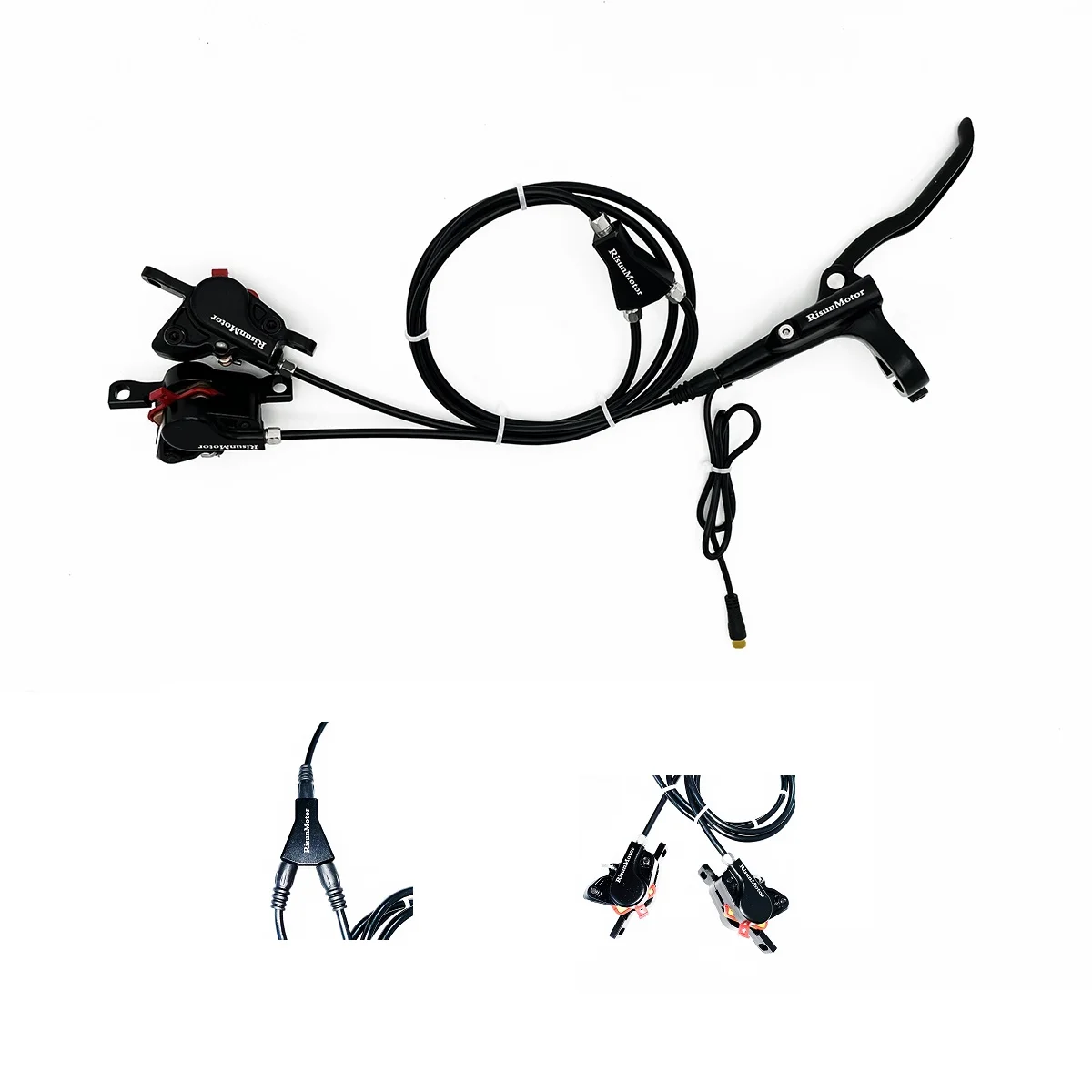 Dual Calipers Electric Bike Hydraulic Disc Brake Kits with Front Dual Brake Calipers and Parking Button
Dual Calipers Electric Bike Hydraulic Disc Brake Kits with Front Dual Brake Calipers and Parking Button