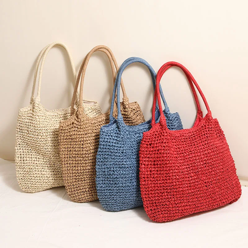 Fashion Straw Tote Bag Woven Solid Color Beach Bag Large Capacity Square Casual Shoulder Bag
Fashion Straw Tote Bag Woven Solid Color Beach Bag Large Capacity Square Casual Shoulder Bag