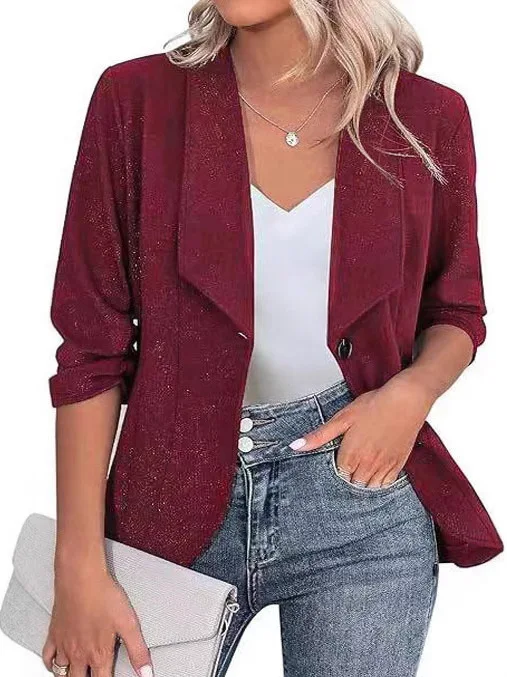 Женское летнее пальто-жакет с длинными рукавами, приталенное, с воротником, повседневное, из дышащей ткани, удобное, для делового стиля
Женское летнее пальто-жакет с длинными рукавами, приталенное, с воротником, повседневное, из дышащей ткани, удобное, для делового стиля