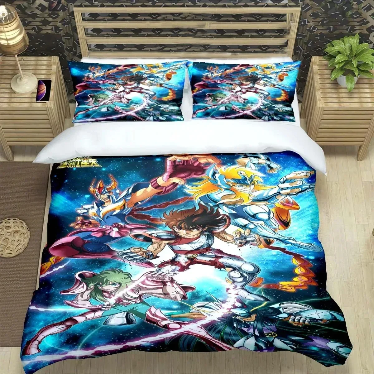 Saint Seiya 3D Bedding Set Black Duvet Quilt Cover Set Comforter Cover Pillowcase King Queen Size Polyester Quilt Cover
Saint Seiya 3D Bedding Set Black Duvet Quilt Cover Set Comforter Cover Pillowcase King Queen Size Polyester Quilt Cover