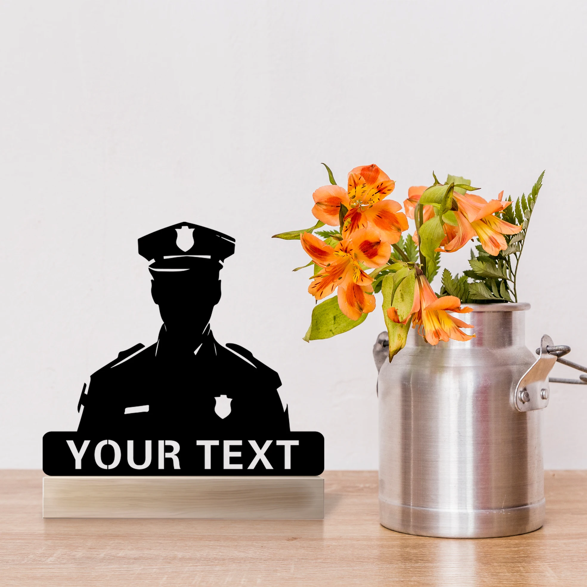1 pc A different kind of police Customizable Name Metal Statue Metal Ornament Iron Sculpture Art Figurine With Wood Base
1 pc A different kind of police Customizable Name Metal Statue Metal Ornament Iron Sculpture Art Figurine With Wood Base