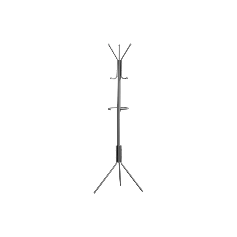 Coat Rack, Hall Tree, Free Standing, Hanging Bar, 6 Hooks, Entryway, 68"h, Bedroom, Grey Metal, Contemporary, Modern
Coat Rack, Hall Tree, Free Standing, Hanging Bar, 6 Hooks, Entryway, 68"h, Bedroom, Grey Metal, Contemporary, Modern