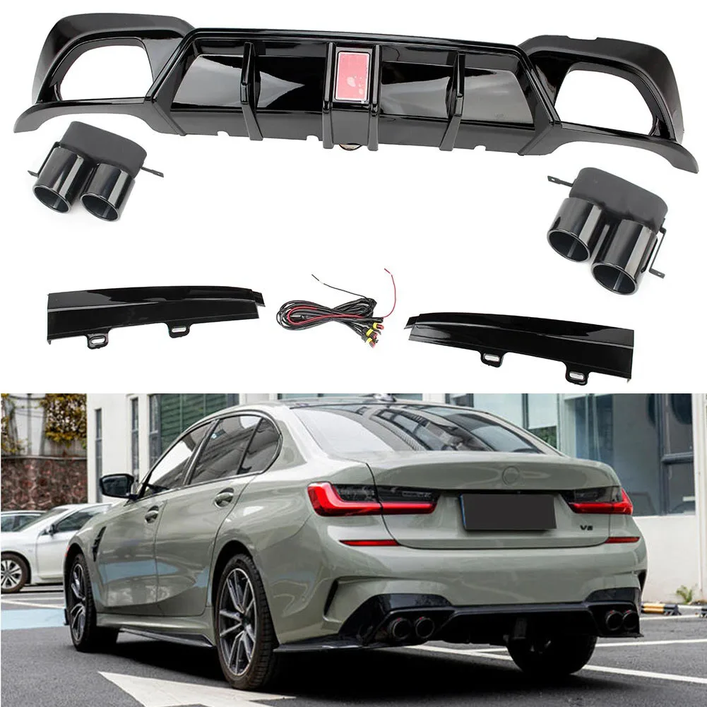 Rear Bumper Protector ABS Material Rear Diffuser Lip Fit 2019-2022 For BMW 3 Series G20 G28 Sport 330i M340i Diffuser with LED
Rear Bumper Protector ABS Material Rear Diffuser Lip Fit 2019-2022 For BMW 3 Series G20 G28 Sport 330i M340i Diffuser with LED