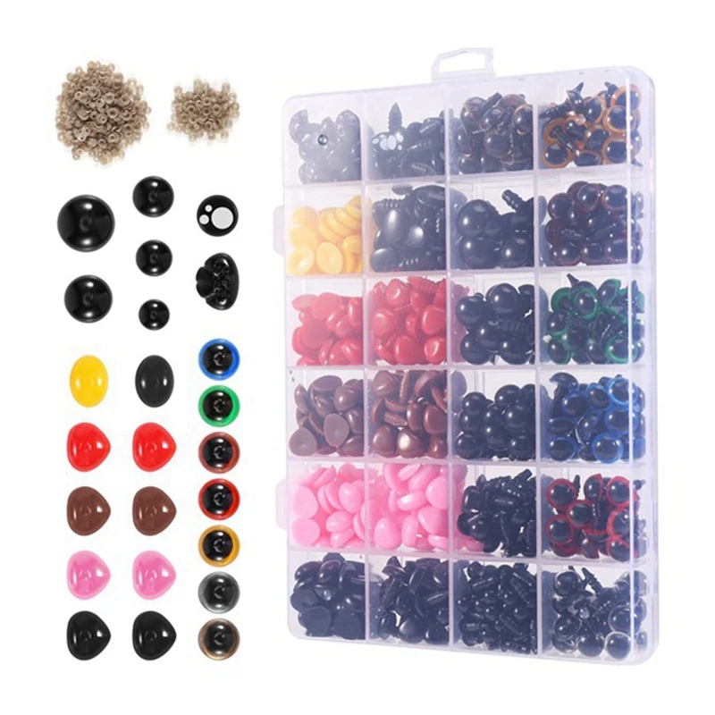 1040PCS Safety Eyes And Noses, Safety Eyes For Crocheting, Colorful Doll Crochet Eyes With Washers For Plush Animal
1040PCS Safety Eyes And Noses, Safety Eyes For Crocheting, Colorful Doll Crochet Eyes With Washers For Plush Animal