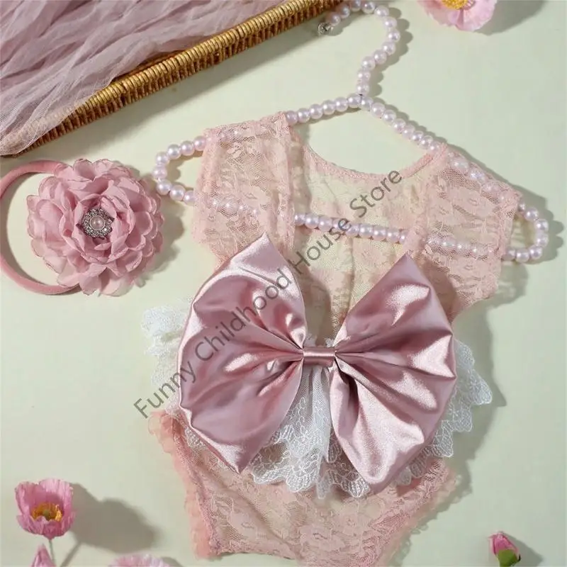 D0LA Baby Triangular Bodysuit Big Bowknot Back Romper и соответствующий реквизит для волос 
D0LA Baby Triangular Bodysuit Big Bowknot Back Romper и соответствующий реквизит для волос