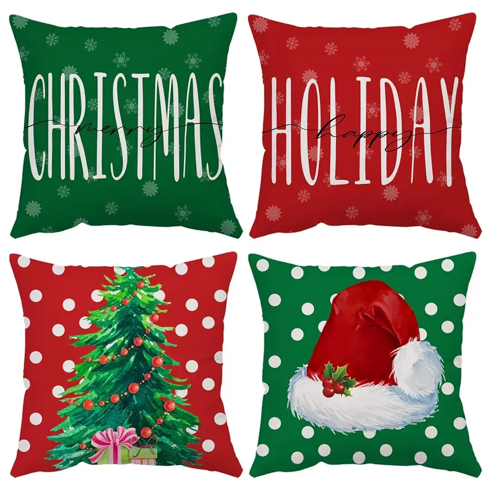 Set Of 4 Christmas Pillow Covers 22X22 H Merry Christmas Pillow Cases Velvet Christmas Throw Pillow Covers Red Green Xmas
Set Of 4 Christmas Pillow Covers 22X22 H Merry Christmas Pillow Cases Velvet Christmas Throw Pillow Covers Red Green Xmas