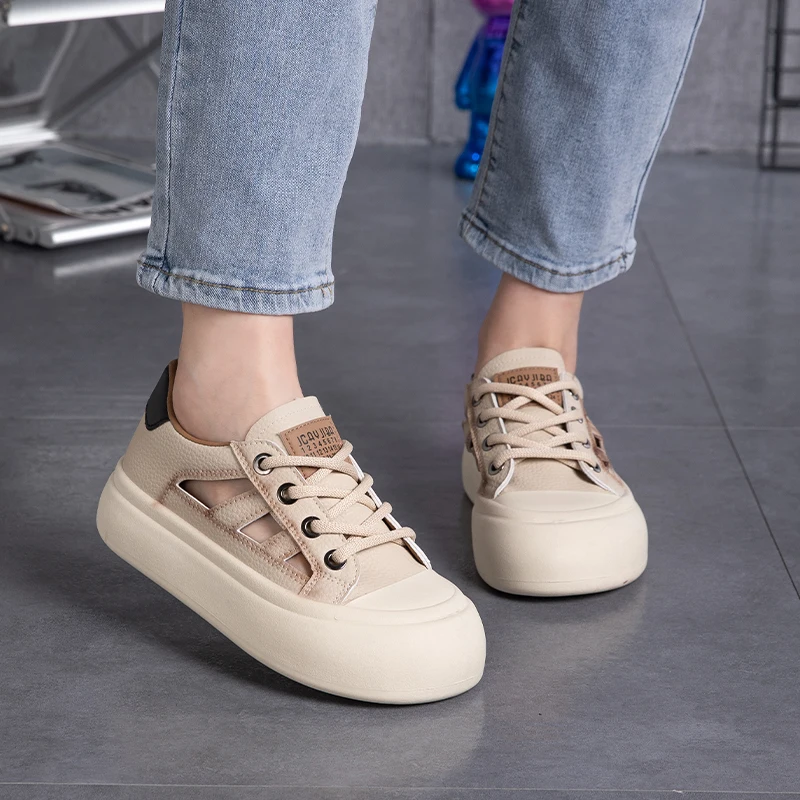 Women's Sandals Thick Sole Hollow Board Shoes Women's Net Shoes 2025 Summer New Big Head Sandals Casual Bread Shoes
Women's Sandals Thick Sole Hollow Board Shoes Women's Net Shoes 2025 Summer New Big Head Sandals Casual Bread Shoes