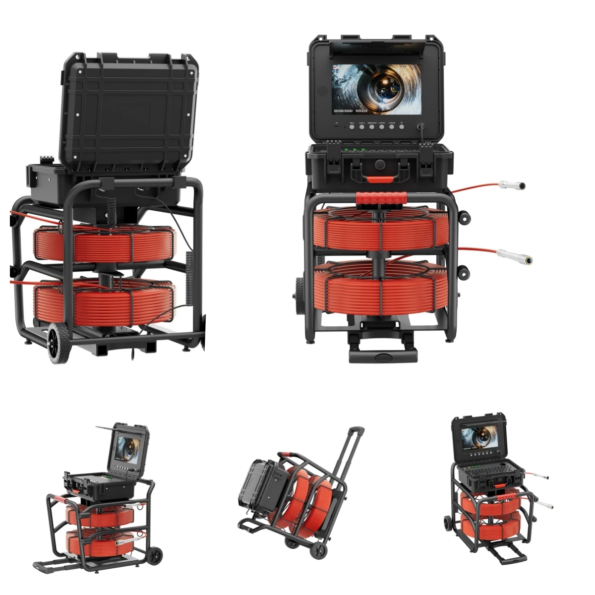 10" IPS Dual-Lens Sewer Inspection Camera 1080P Self-Leveling 512Hz Transmitter 5/7MM Fiberglass Cable Meter Counter DVR
10" IPS Dual-Lens Sewer Inspection Camera 1080P Self-Leveling 512Hz Transmitter 5/7MM Fiberglass Cable Meter Counter DVR