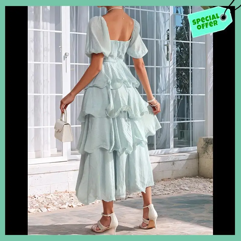 Sturdy Women's Summer Boho Maxi Dress Short Puff Sleeve Flowy A Line Tiered Beach Vacation Long Dresses
Sturdy Women's Summer Boho Maxi Dress Short Puff Sleeve Flowy A Line Tiered Beach Vacation Long Dresses