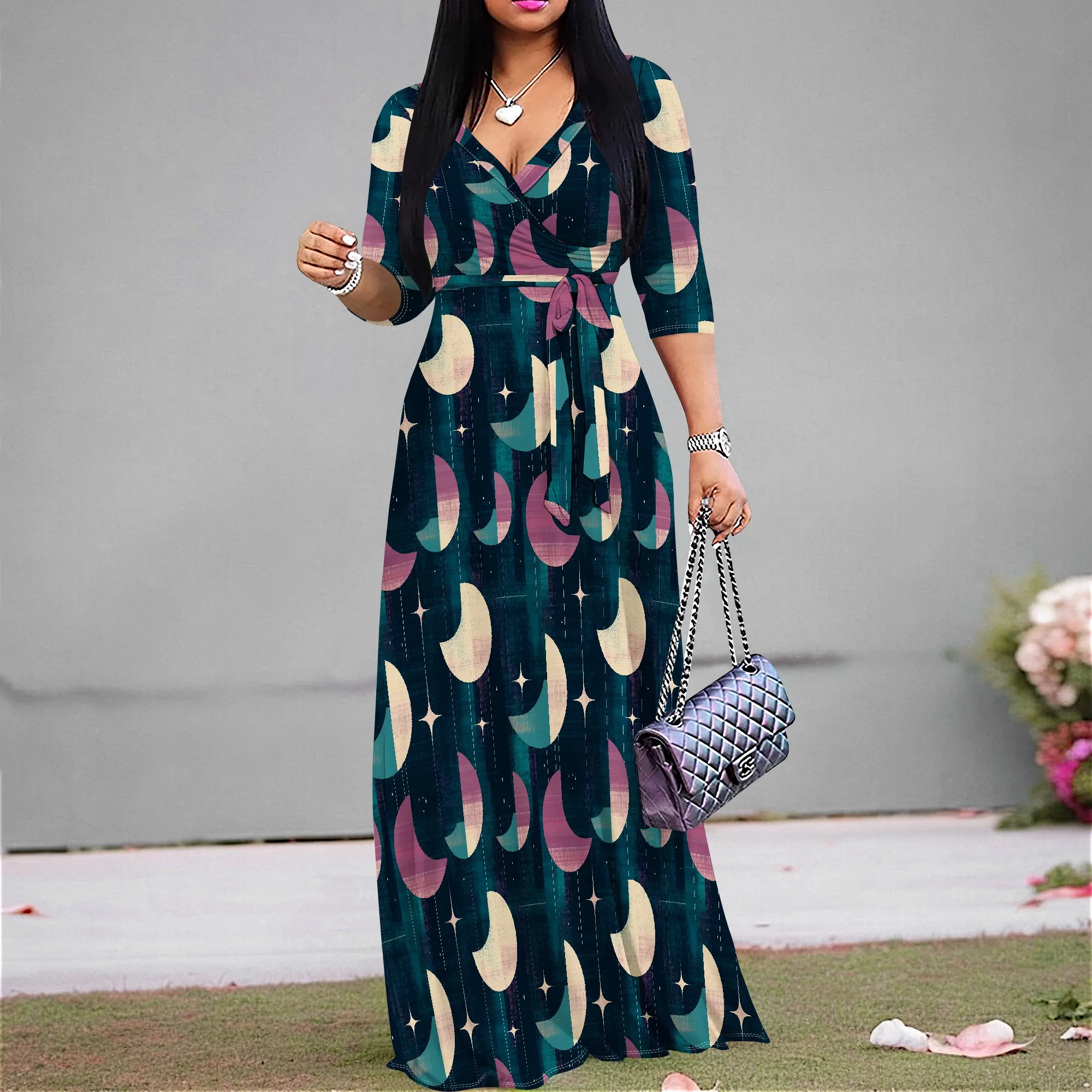 Mystic Night Sky Maxi Dress S-3XL, Elegant V-Neck Belted Wrap for Indie Art Events or Spiritual Gatherings
Mystic Night Sky Maxi Dress S-3XL, Elegant V-Neck Belted Wrap for Indie Art Events or Spiritual Gatherings