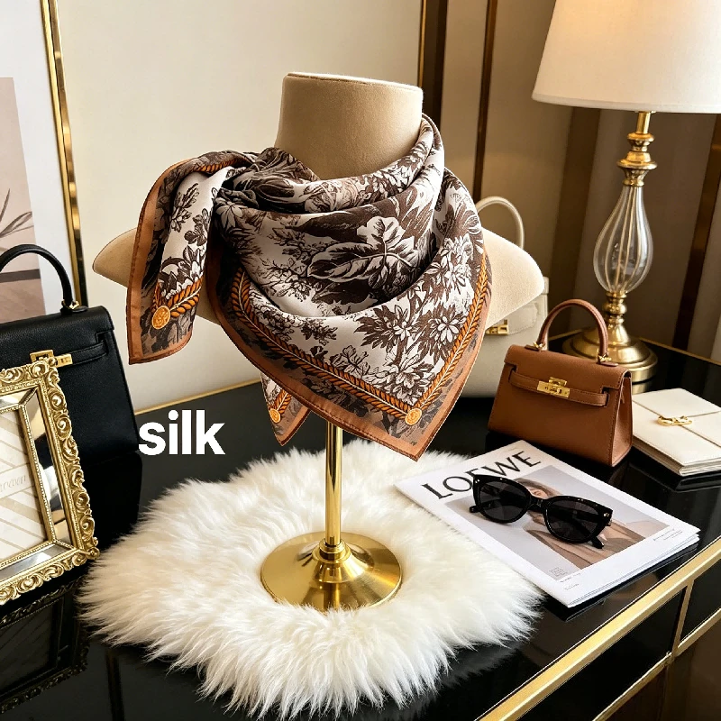 Mulberry Silk New 100% Plain Crepe Satin Deciduous Jungle Printing Silk Small Square Scarf Versatile Accessories Scarf
Mulberry Silk New 100% Plain Crepe Satin Deciduous Jungle Printing Silk Small Square Scarf Versatile Accessories Scarf