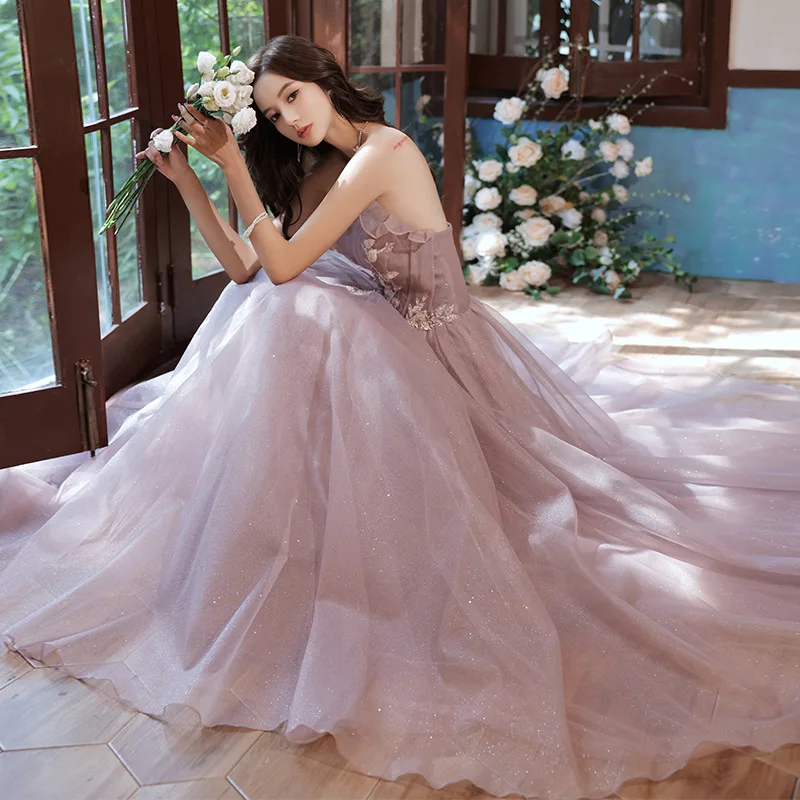 Elegant Pink Tube Top Chiffon Back Bandage Women Bridesmaid Evening Dresses A-Line Tulle Prom Party Gown Vestidos De Fiesta
Elegant Pink Tube Top Chiffon Back Bandage Women Bridesmaid Evening Dresses A-Line Tulle Prom Party Gown Vestidos De Fiesta