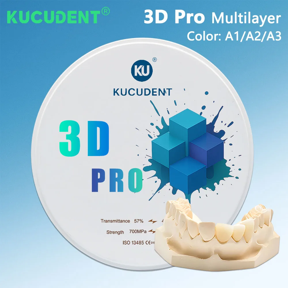 3D Plus Multilayer Zirconia Block A1 A2 A3 Open System CAD CAM 14/16/18mm 43%-57% Translucency Dental Lab Block Dentist Material
3D Plus Multilayer Zirconia Block A1 A2 A3 Open System CAD CAM 14/16/18mm 43%-57% Translucency Dental Lab Block Dentist Material