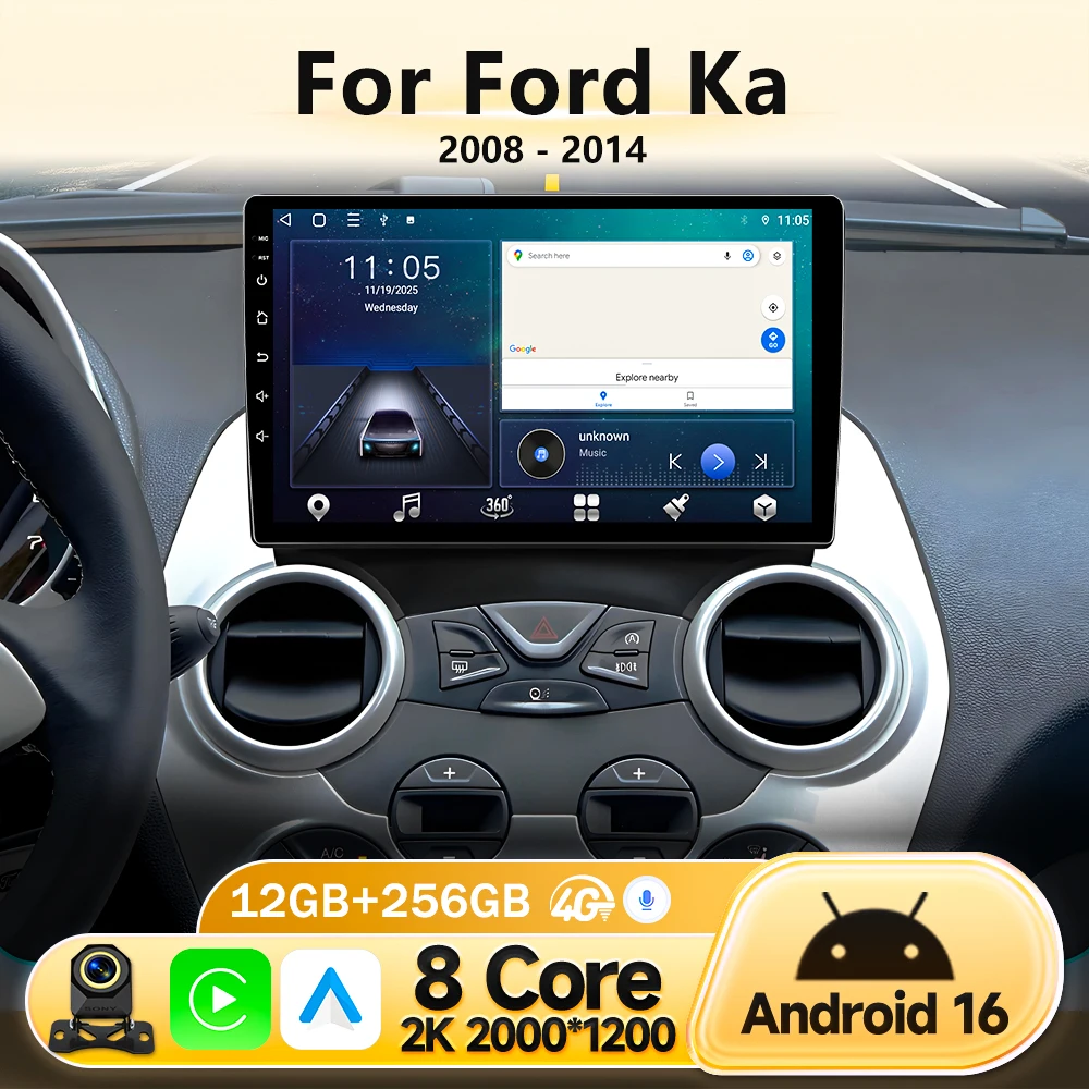 Android 16 Auto Car Radio For Ford Ka 2008 2009 2010 2011 2012 2013 2014 Carplay Multimedia Player Stereo GPS Head Unit DSP BT
Android 16 Auto Car Radio For Ford Ka 2008 2009 2010 2011 2012 2013 2014 Carplay Multimedia Player Stereo GPS Head Unit DSP BT