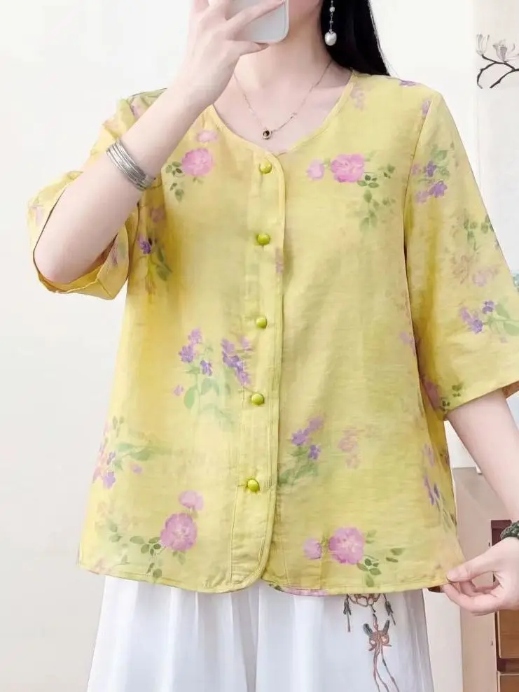 Summer 2026 Mid-Sleeve Open Cardigan Printed Ladies Shirt Ethnic Mom Artistic Style Polyester Fiber Loose Fit round Neck Sing...
Summer 2026 Mid-Sleeve Open Cardigan Printed Ladies Shirt Ethnic Mom Artistic Style Polyester Fiber Loose Fit round Neck Sing...