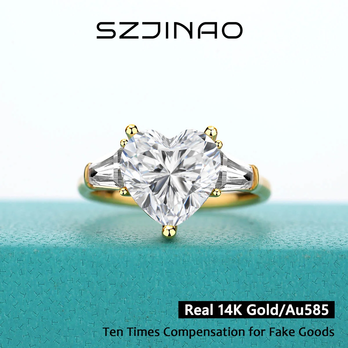 Heart Cut 9MM Full Moissanite Rings 100% 14K Gold D VVS1 Diamond Ring for Women Anniversary Wedding Fine Jewelry Gifts
Heart Cut 9MM Full Moissanite Rings 100% 14K Gold D VVS1 Diamond Ring for Women Anniversary Wedding Fine Jewelry Gifts