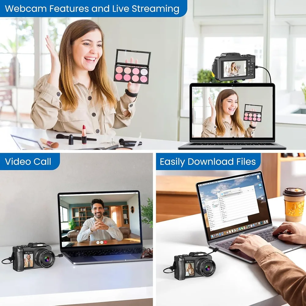 5K 80MP Digital Camera,3.5"+2" Dual Screen Cameras For Photography Autofocus,18X Digital Zoom Recorder Vlogging Camera
5K 80MP Digital Camera,3.5"+2" Dual Screen Cameras For Photography Autofocus,18X Digital Zoom Recorder Vlogging Camera