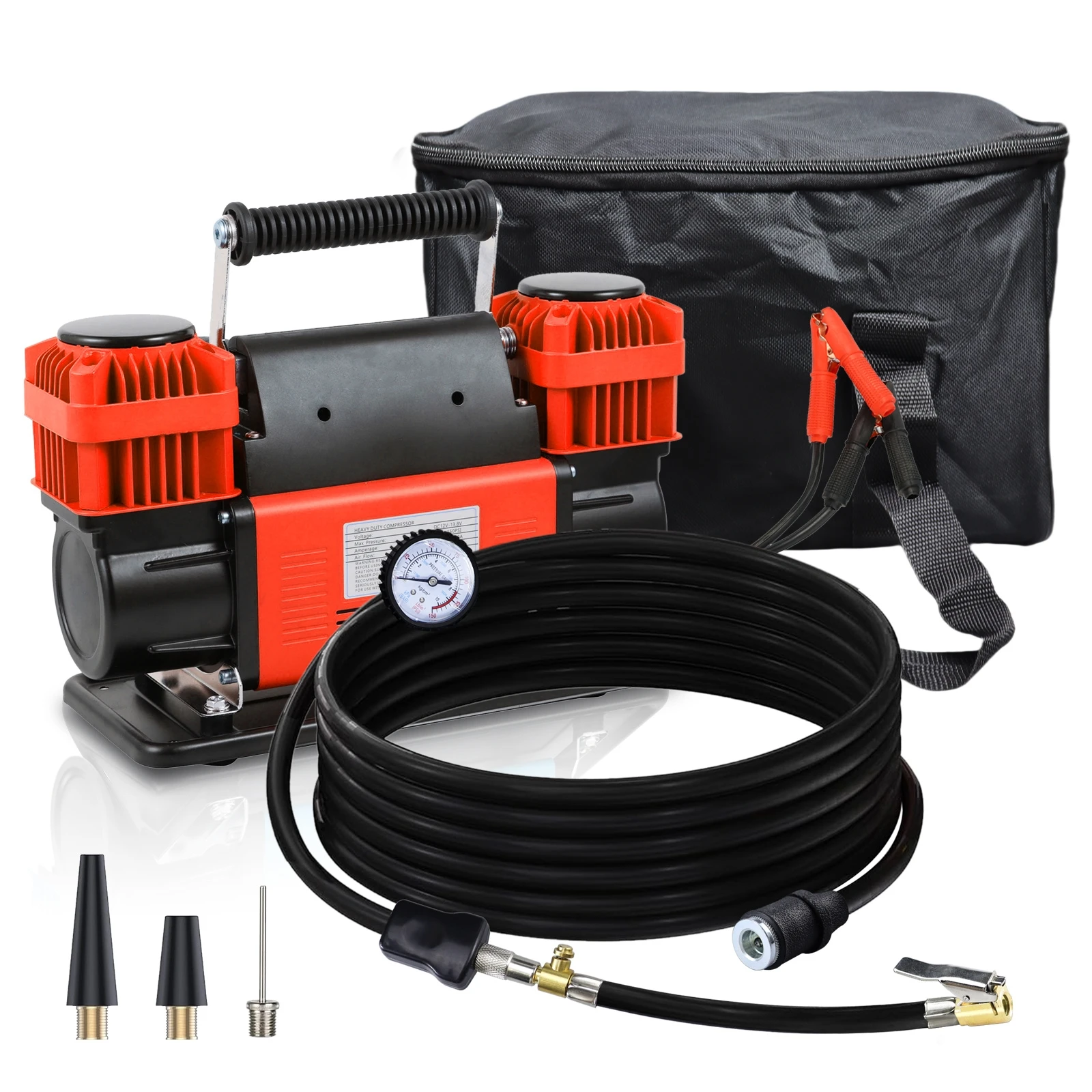 Tire Inflator Heavy Duty with Car Accessories ,Metal 12V Air Compressor Pump 150PSI with Adapt
Tire Inflator Heavy Duty with Car Accessories ,Metal 12V Air Compressor Pump 150PSI with Adapt