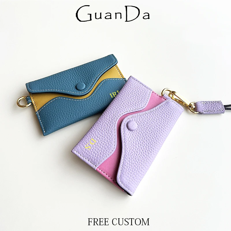 Custom Name Luxury Cowhide Card Wallet With Strap Envelope Colorful Coin Purse Woman Casual Card Bag Fashion Card Holder Gift
Custom Name Luxury Cowhide Card Wallet With Strap Envelope Colorful Coin Purse Woman Casual Card Bag Fashion Card Holder Gift