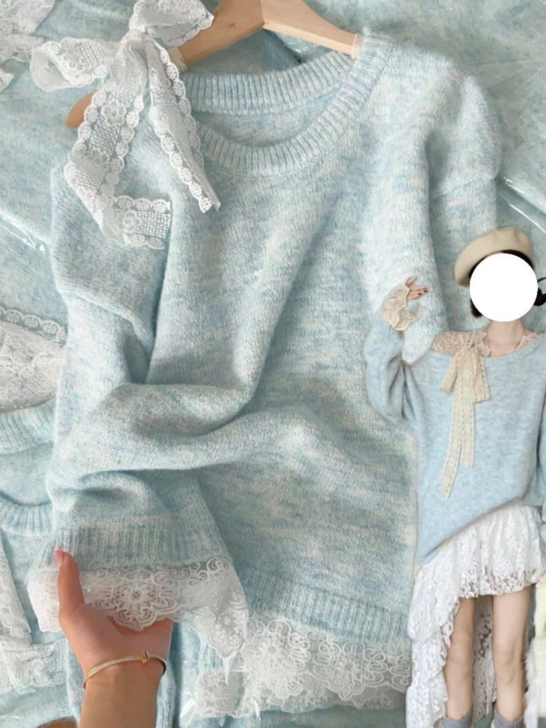 Sweet Style Large Size Women's Sweater with Lace Knot Shoulder Bared Loose Knitted Top for Spring And Autumn
Sweet Style Large Size Women's Sweater with Lace Knot Shoulder Bared Loose Knitted Top for Spring And Autumn