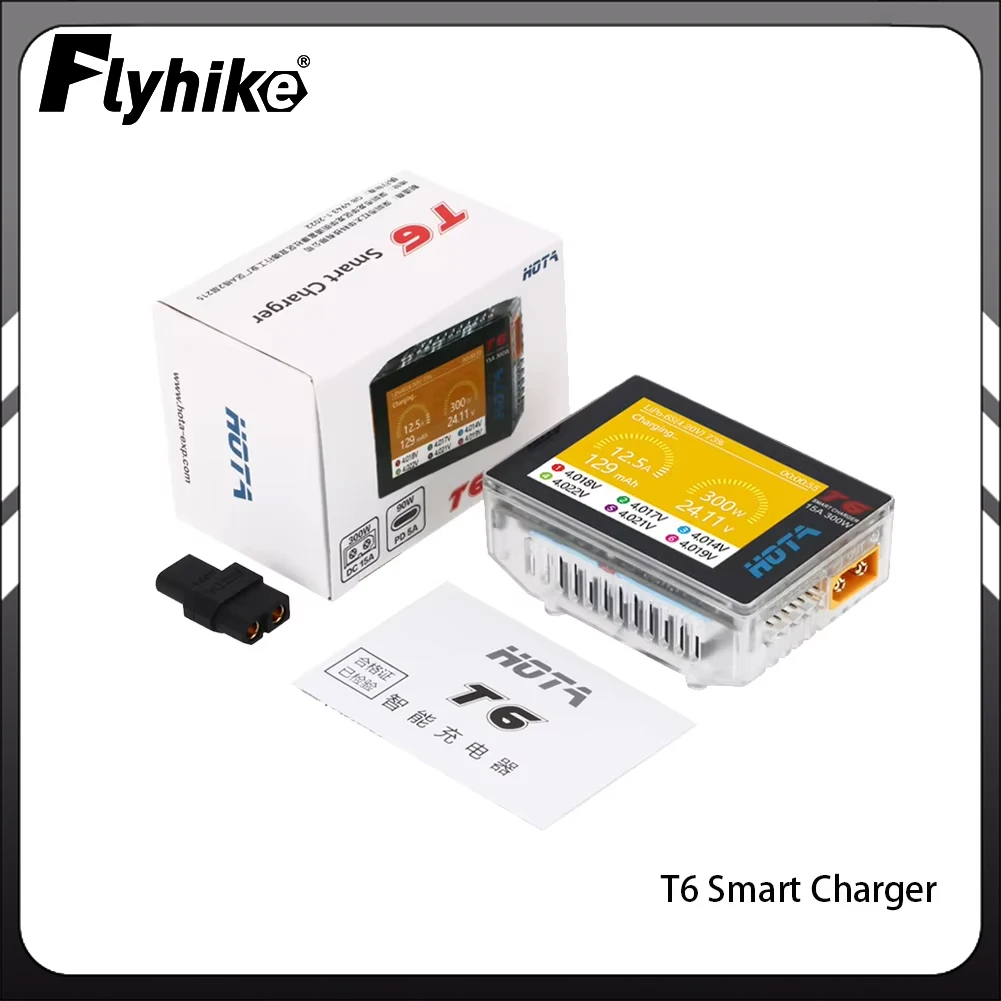 HOTA T6 DC300WP Smart Charger Dual Input 300W 2.4IPS Supports XT60 and TYPE-C Interfaces Compatible PD3.0 FPV RC Charger
HOTA T6 DC300WP Smart Charger Dual Input 300W 2.4IPS Supports XT60 and TYPE-C Interfaces Compatible PD3.0 FPV RC Charger