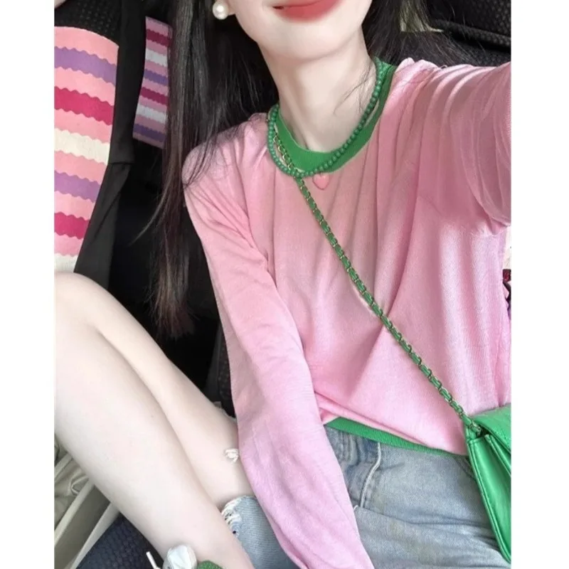 Pink Dopamine Crew Neck Front Shoulder Long-sleeved T-shirt Spring and Autumn New Loose and Thin Inner and Sweet Outer Top
Pink Dopamine Crew Neck Front Shoulder Long-sleeved T-shirt Spring and Autumn New Loose and Thin Inner and Sweet Outer Top