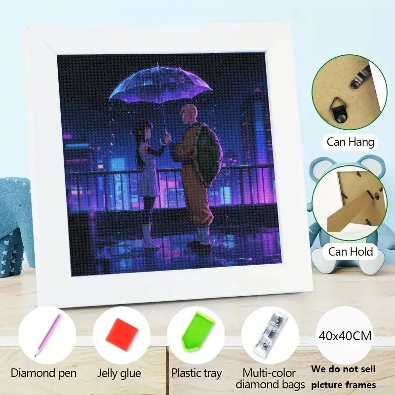 DIY 5D полный дрель комплект алмазной живописи, очаровательный дождливый город, ночная пара под зонтиком, алмазное искусство, фиолетовый неоновый эстетический Hom
DIY 5D полный дрель комплект алмазной живописи, очаровательный дождливый город, ночная пара под зонтиком, алмазное искусство, фиолетовый неоновый эстетический Hom