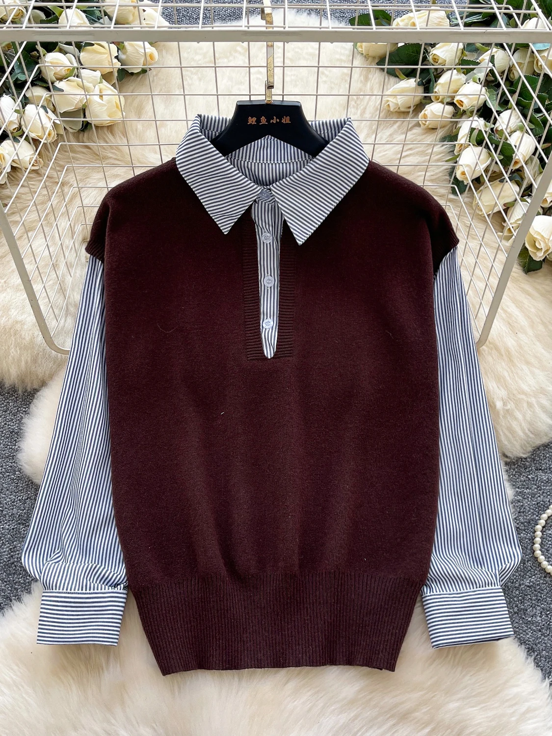 Loose Fit Neck Knit Sweater Women's Autumn Commute Style Striped Patchwork Slimming Long Sleeve Thermal Knitwear
Loose Fit Neck Knit Sweater Women's Autumn Commute Style Striped Patchwork Slimming Long Sleeve Thermal Knitwear